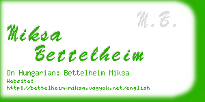 miksa bettelheim business card